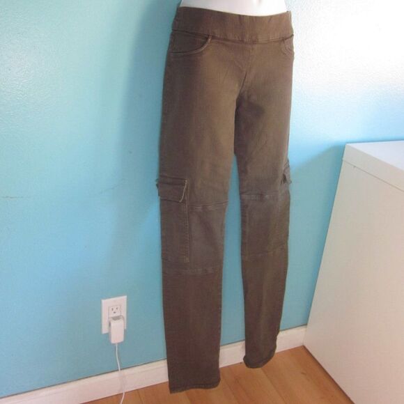HUDSON Jeans Pull On Skinny Jeans Sz 28 Olive Green Cotton Cargo Pocket Stretch - Picture 1 of 11